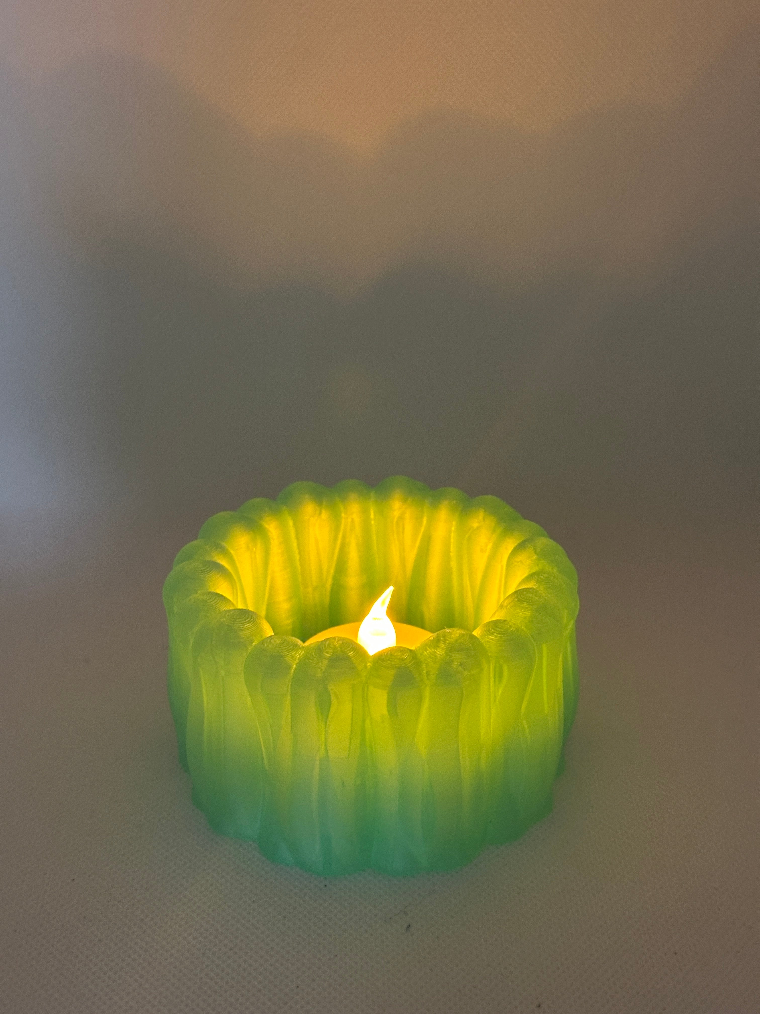 Organic LED Tealight Holder – 3D Printed Ambient Light Decor