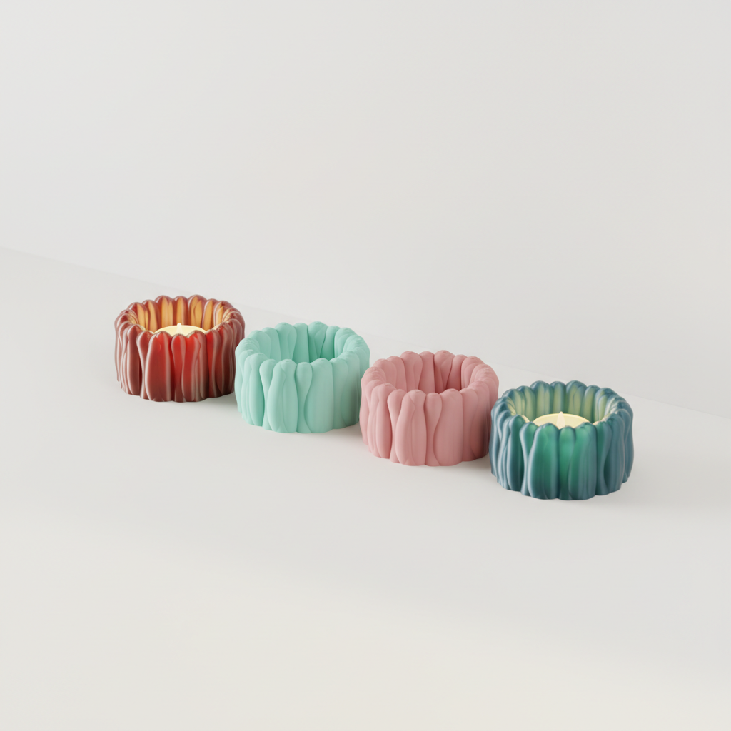 Organic LED Tealight Holder – 3D Printed Ambient Light Decor